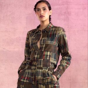 Cynthia Rowley Madras Button Up Shirt NWT (Size XS)